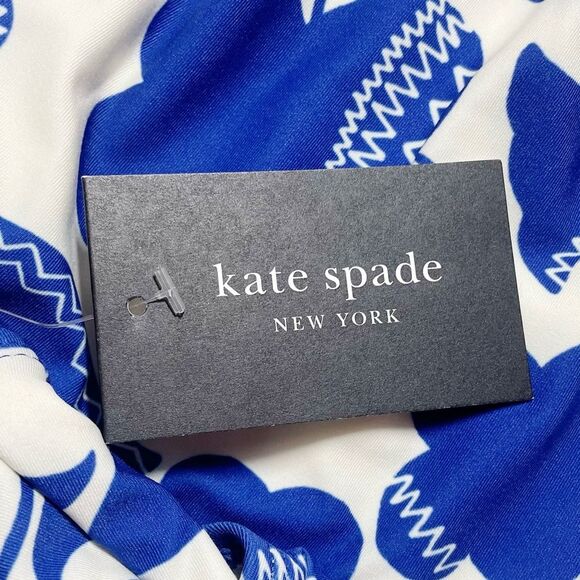 NWT Kate Spade Zigzag Floral Bow-Strap V-neck One-Piece Swimsuit Women’s Size XS - Picture 11 of 15